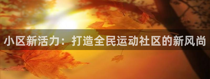 意昂4新能源：小区新活力：打造全民运动社区的新风尚