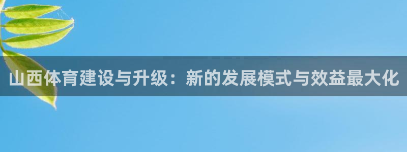 意昂4开户：山西体育建设与升级：新的发展模式与效益最