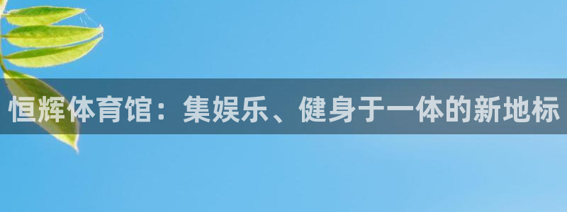 意昂4集团官网首页：恒辉体育馆：集娱乐、健身于一体的
